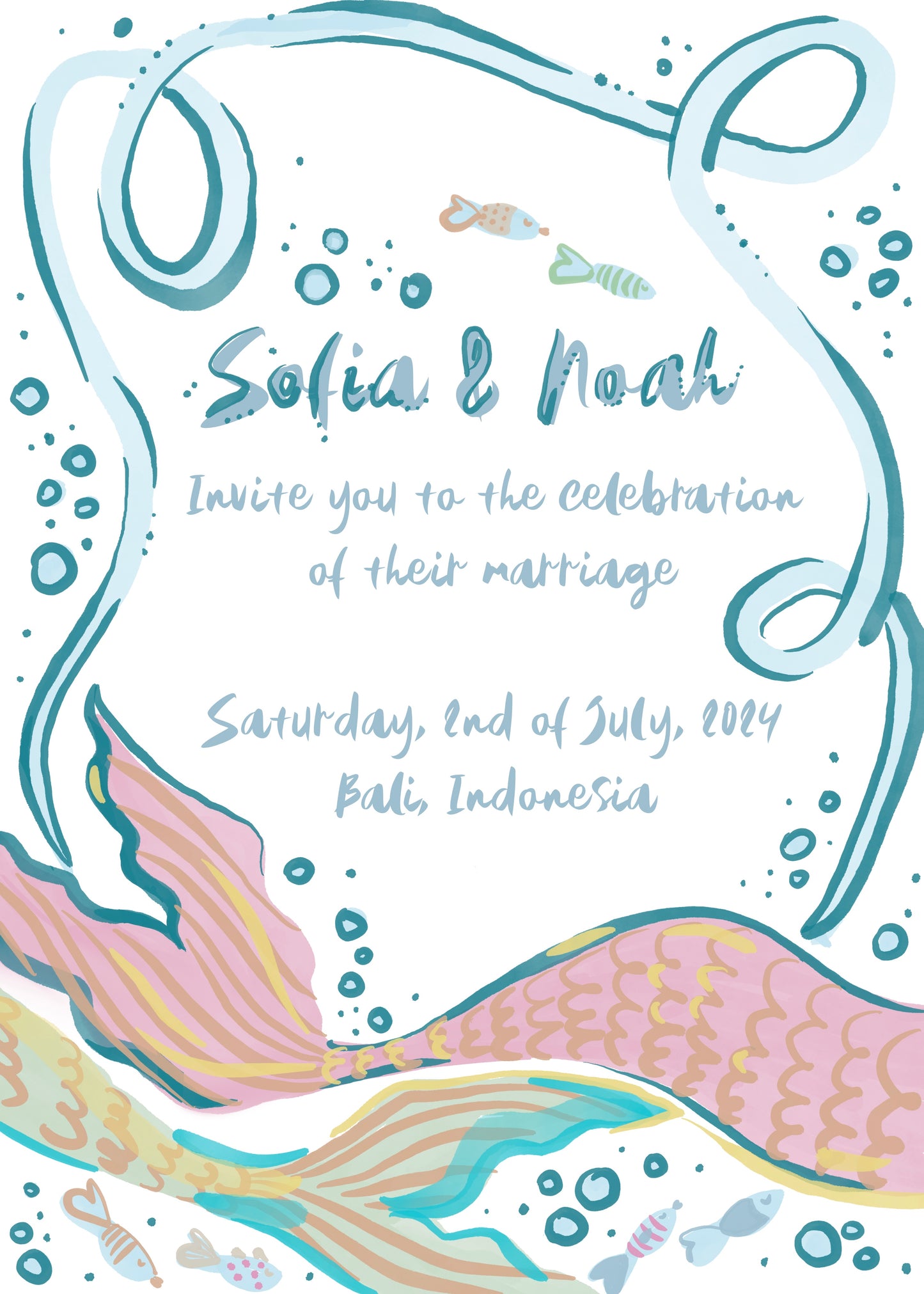 'Beach Wedding 🐚 ☀️🦐' full stationery pack